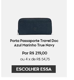 Porta Passaporte Travel Doc Azul Marinho True Navy Kipling